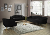 Tori Black Velvet Loveseat from Meridian - Luna Furniture