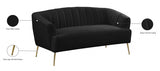 Tori Black Velvet Loveseat from Meridian - Luna Furniture