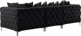 Tremblay Black 108" Velvet Modular Sofa from Meridian - Luna Furniture