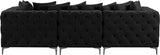 Tremblay Black 108" Velvet Modular Sofa from Meridian - Luna Furniture