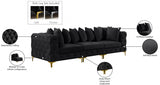 Tremblay Black 108" Velvet Modular Sofa from Meridian - Luna Furniture