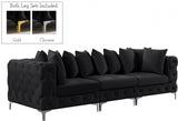 Tremblay Black 108" Velvet Modular Sofa from Meridian - Luna Furniture