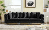 Tremblay Black 108" Velvet Modular Sofa from Meridian - Luna Furniture