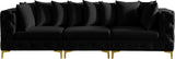 Tremblay Black 108" Velvet Modular Sofa from Meridian - Luna Furniture