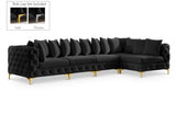 Tremblay Black Velvet Modular Sectional from Meridian - Luna Furniture