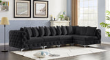 Tremblay Black Velvet Modular Sectional from Meridian - Luna Furniture