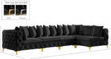 Tremblay Black Velvet Modular Sectional from Meridian - Luna Furniture