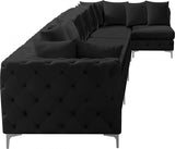 Tremblay Black Velvet Modular Sectional from Meridian - Luna Furniture