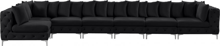 Tremblay Black Velvet Modular Sectional from Meridian - Luna Furniture