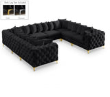 Tremblay Black Velvet Modular Sectional from Meridian - Luna Furniture