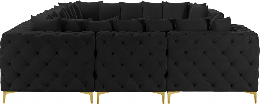 Tremblay Black Velvet Modular Sectional from Meridian - Luna Furniture