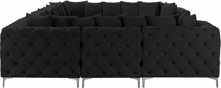 Tremblay Black Velvet Modular Sectional from Meridian - Luna Furniture