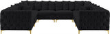 Tremblay Black Velvet Modular Sectional from Meridian - Luna Furniture