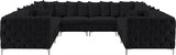 Tremblay Black Velvet Modular Sectional from Meridian - Luna Furniture