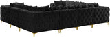 Tremblay Black Velvet Modular Sectional from Meridian - Luna Furniture