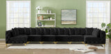 Tremblay Black Velvet Modular Sectional from Meridian - Luna Furniture