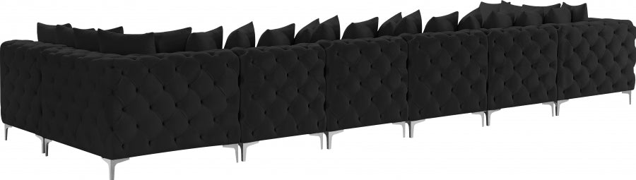 Tremblay Black Velvet Modular Sectional from Meridian - Luna Furniture