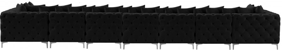 Tremblay Black Velvet Modular Sectional from Meridian - Luna Furniture