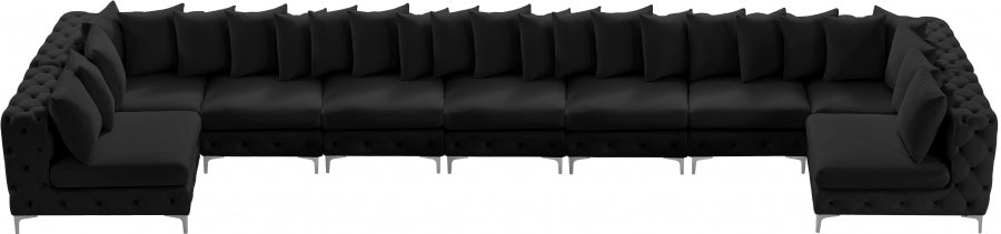 Tremblay Black Velvet Modular Sectional from Meridian - Luna Furniture