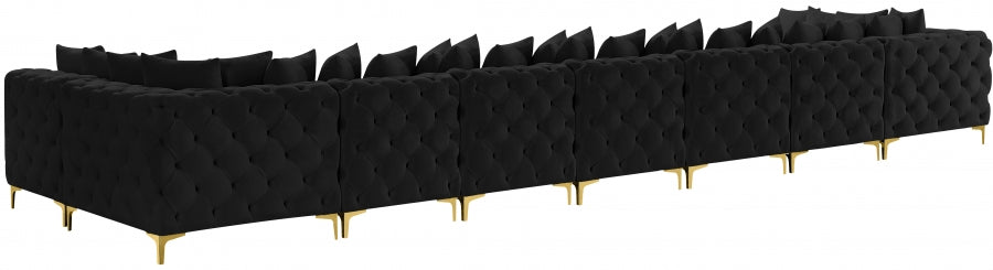 Tremblay Black Velvet Modular Sectional from Meridian - Luna Furniture