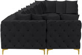 Tremblay Black Velvet Modular Sectional from Meridian - Luna Furniture