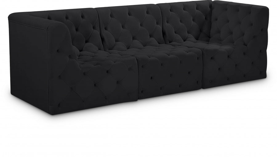 Tuft Black Velvet Modular 99" Sofa from Meridian - Luna Furniture