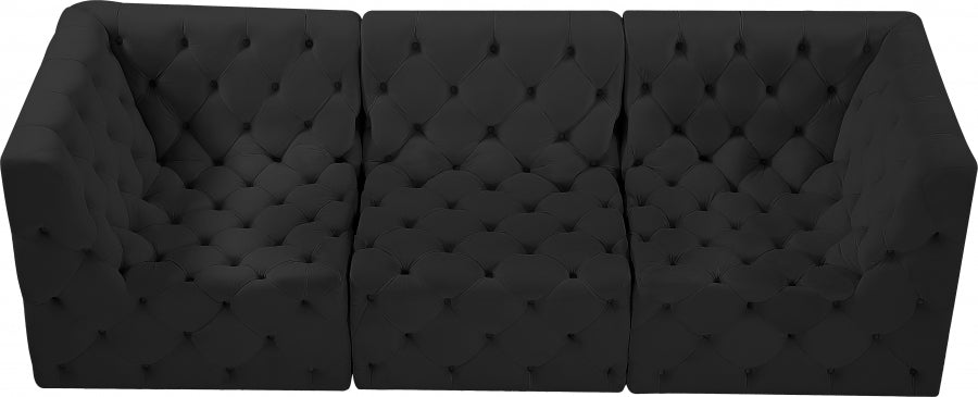 Tuft Black Velvet Modular 99" Sofa from Meridian - Luna Furniture