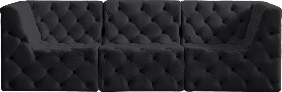 Tuft Black Velvet Modular 99" Sofa from Meridian - Luna Furniture