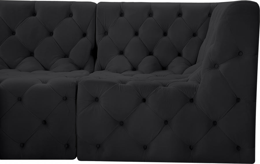 Tuft Black Velvet Modular 99" Sofa from Meridian - Luna Furniture