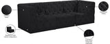 Tuft Black Velvet Modular 99" Sofa from Meridian - Luna Furniture