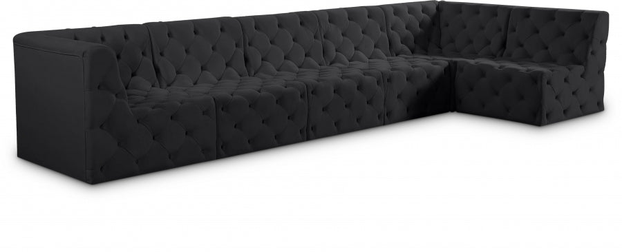 Tuft Black Velvet Modular Sectional from Meridian - Luna Furniture