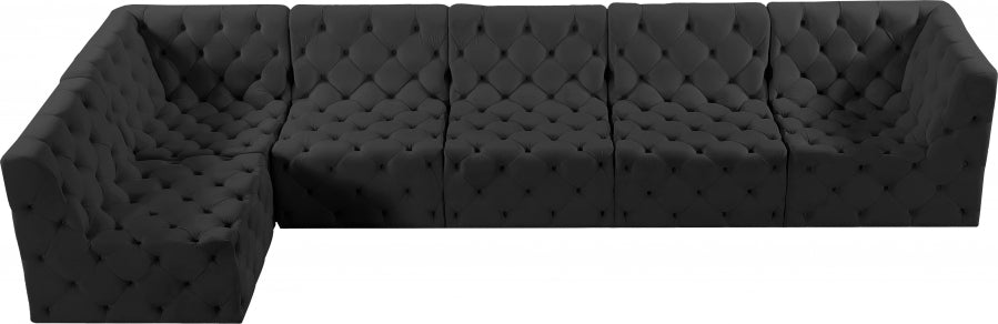 Tuft Black Velvet Modular Sectional from Meridian - Luna Furniture