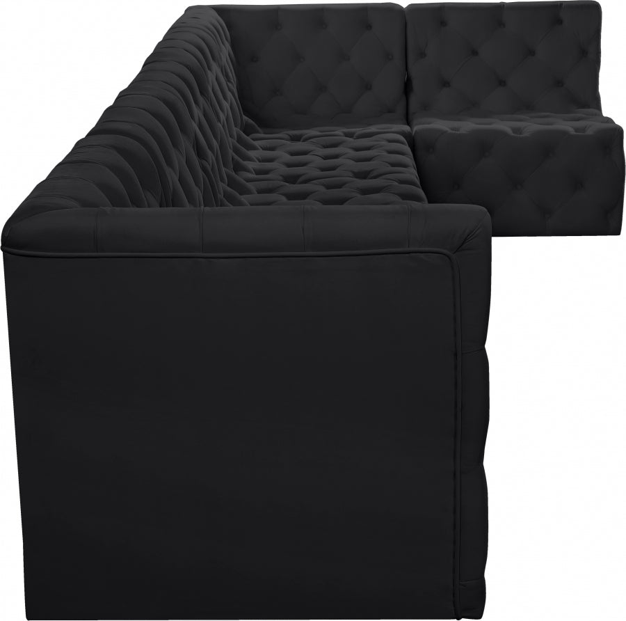 Tuft Black Velvet Modular Sectional from Meridian - Luna Furniture