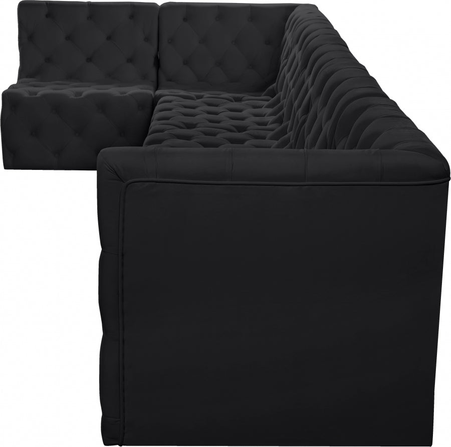 Tuft Black Velvet Modular Sectional from Meridian - Luna Furniture