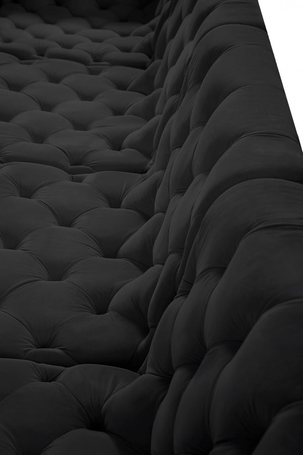 Tuft Black Velvet Modular Sectional from Meridian - Luna Furniture