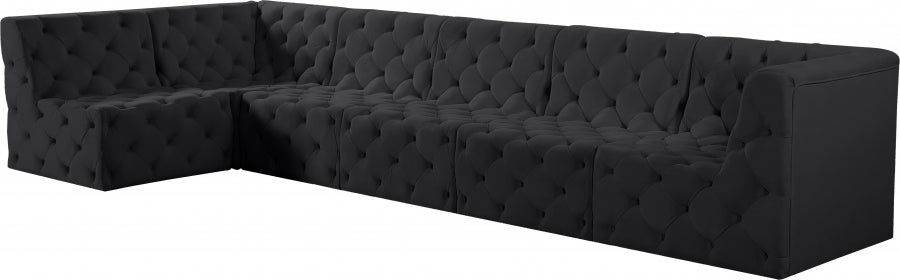 Tuft Black Velvet Modular Sectional from Meridian - Luna Furniture