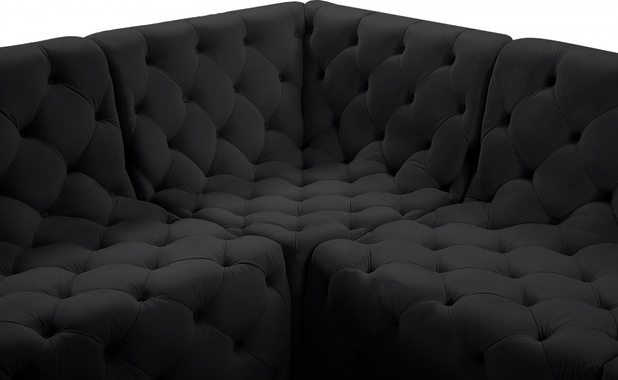 Tuft Black Velvet Modular Sectional from Meridian - Luna Furniture