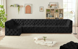 Tuft Black Velvet Modular Sectional from Meridian - Luna Furniture