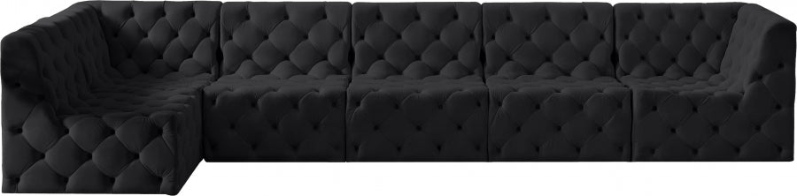 Tuft Black Velvet Modular Sectional from Meridian - Luna Furniture