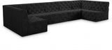 Tuft Black Velvet Modular Sectional from Meridian - Luna Furniture