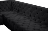 Tuft Black Velvet Modular Sectional from Meridian - Luna Furniture