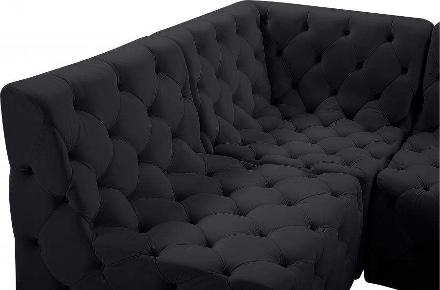 Tuft Black Velvet Modular Sectional from Meridian - Luna Furniture