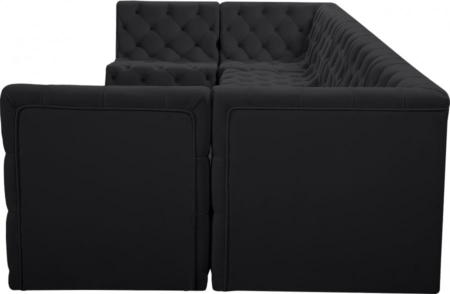 Tuft Black Velvet Modular Sectional from Meridian - Luna Furniture