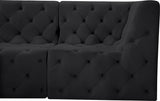 Tuft Black Velvet Modular Sectional from Meridian - Luna Furniture