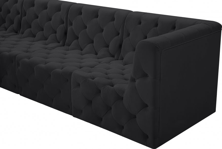 Tuft Black Velvet Modular Sectional from Meridian - Luna Furniture