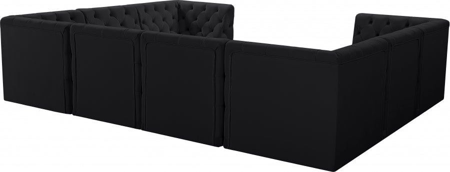 Tuft Black Velvet Modular Sectional from Meridian - Luna Furniture