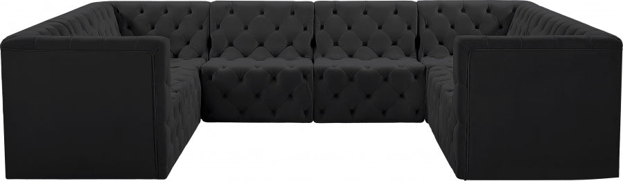 Tuft Black Velvet Modular Sectional from Meridian - Luna Furniture