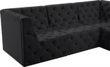 Tuft Black Velvet Modular Sectional from Meridian - Luna Furniture