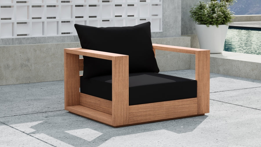 Tulum Black Waterproof Fabric Outdoor Accent Chair from Meridian - Luna Furniture