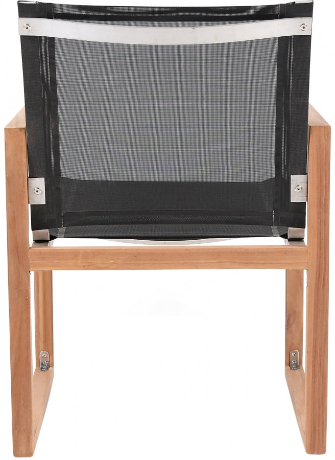 Tulum Black Waterproof Fabric Outdoor Dining Arm Chair from Meridian - Luna Furniture